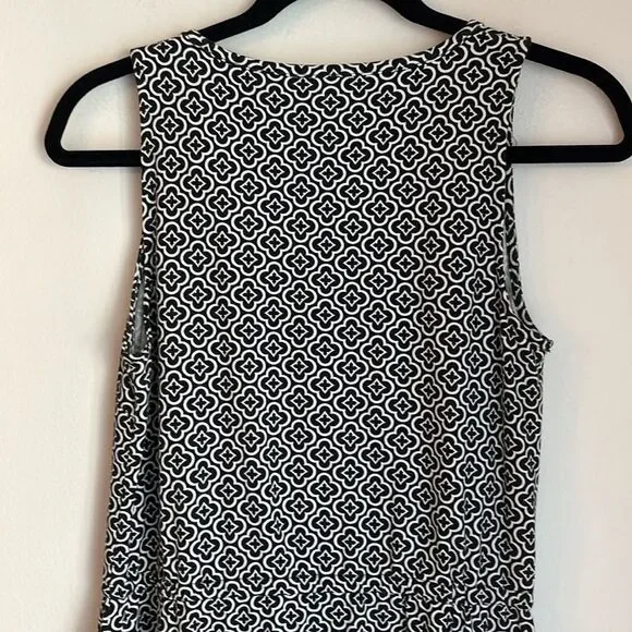 Talbots Avalon Tiles Jersey Maxi Dress Black White Geometric Maxi SM women’s EUC - Picture 13 of 14